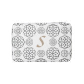 Tapis De Bain Motif Mandalas Gris Monogramme (Devant)