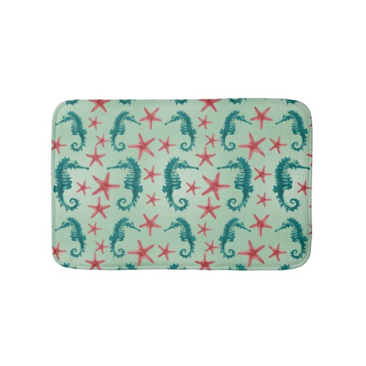 Tapis De Bain Motif maritime Turquoise 2 (Devant)