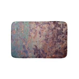 Tapis De Bain Motif Métal Rouillé Bleu Grunge