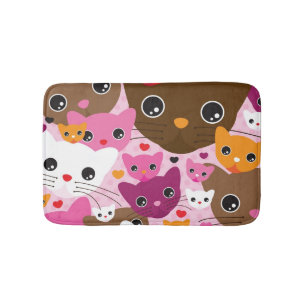 Tapis De Bain motif mignon d'arrière - plan de chat de chaton