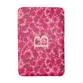 Tapis De Bain Motif moderne Dahlia graphique, Bourgogne et rose (Devant (Vertical))