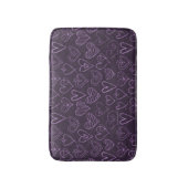 Tapis De Bain Motif moderne de coeur foncé violet (Devant (Vertical))