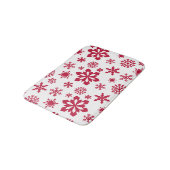 Tapis De Bain Motif moderne de flocon rouge et blanc (Angle)