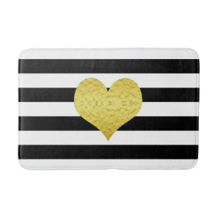 Tapis De Bain Motif Moderne De Grandes Blancs Et Noires