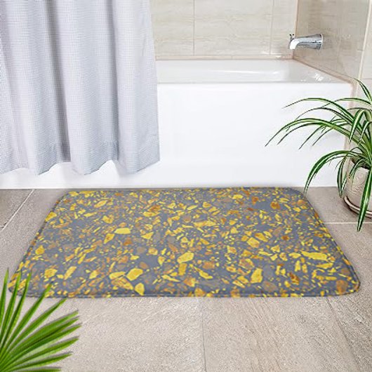 Tapis De Bain Motif moderne Gold Terrazzo