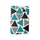 Tapis De Bain Motif moderne Turquoise gris noir blanc triangle (Devant (Vertical))