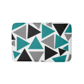 Tapis De Bain Motif moderne Turquoise gris noir blanc triangle (Devant)