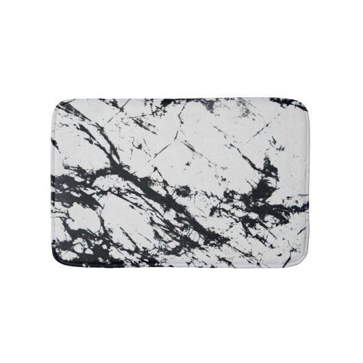 Tapis De Bain Motif moderne unique en marbre noir blanc marbré p (Devant)