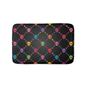 Tapis De Bain Motif multicolore avec des crânes