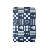 Tapis De Bain Motif nautique bleu (Devant (Vertical))