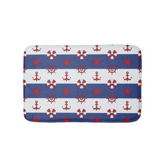 Tapis De Bain Motif nautique de bannière étoilée (Devant)