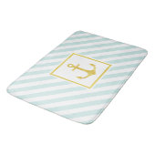 Tapis De Bain Motif nautique moderne Ancre dorée (Angle)