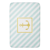 Tapis De Bain Motif nautique moderne Ancre dorée (devant Vertical)