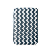 Tapis De Bain Motif Navy Blue And White Chevron (Devant (Vertical))