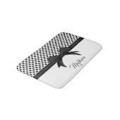 Tapis De Bain Motif noir à mâchoires et points (Angle)