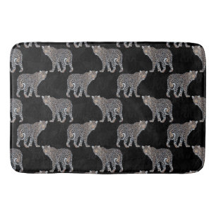 Tapis De Bain Motif noir animal léopard simple