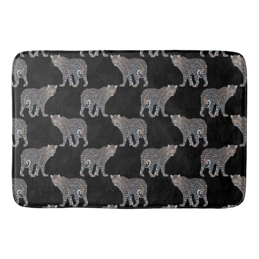 Tapis De Bain Motif noir animal léopard simple (Devant)