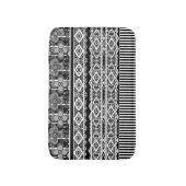 Tapis De Bain Motif noir et blanc avec dentelle et patchwork (Devant (Vertical))
