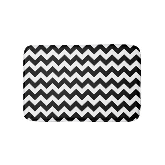 Tapis De Bain Motif noir et blanc de Chevron de zigzag (Devant)