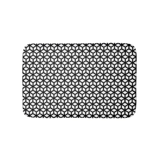 Tapis De Bain Motif noir et blanc de cube (Devant)