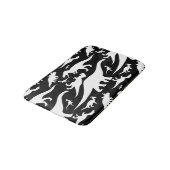 Tapis De Bain Motif noir et blanc de dinosaure (Angle)