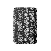 Tapis De Bain Motif noir et blanc de graffiti (Devant (Vertical))