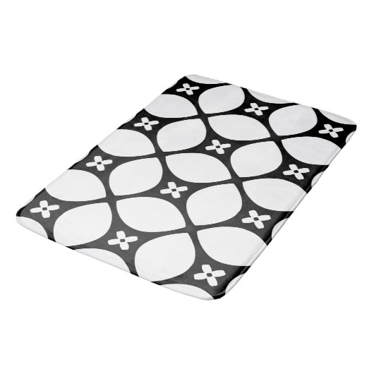Tapis De Bain Motif noir et blanc Flake (Angle)