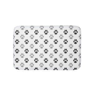 Tapis De Bain Motif noir et blanc mignon d'empreintes de pattes