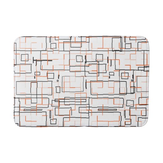 Tapis De Bain Motif noir orange élégant (Devant)
