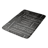 Tapis De Bain Motif numérique africain noir et blanc (Angle)