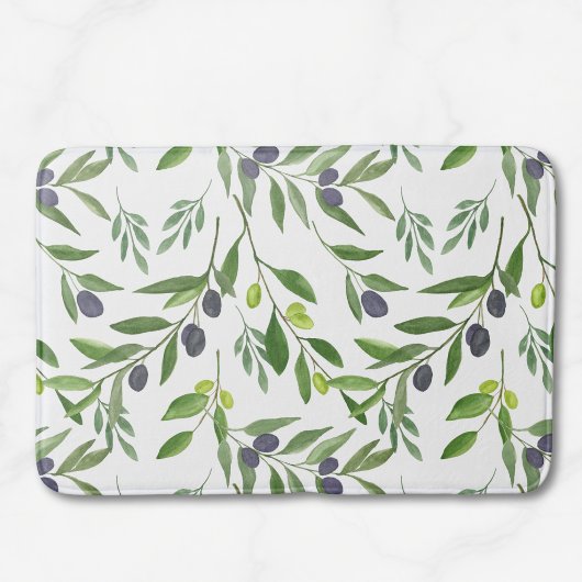 Tapis De Bain Motif olive aquarelle