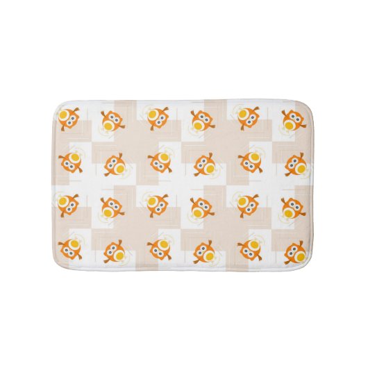 Tapis De Bain Motif orange d'illustration de hibou (Devant)