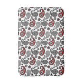 Tapis De Bain Motif Paisley, noir, blanc et rouge (Devant (Vertical))