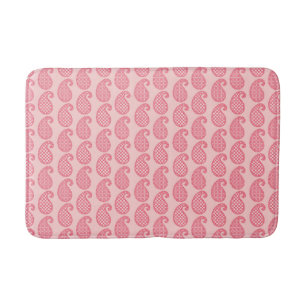 Tapis De Bain Motif Paisley, nuances de corail rose