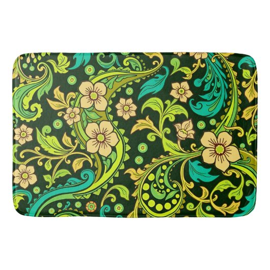 Tapis De Bain Motif Paisley Vert (Devant)