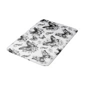 Tapis De Bain Motif Papillon Noir Blanc (Angle)