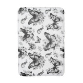 Tapis De Bain Motif Papillon Noir Blanc (Devant (Vertical))