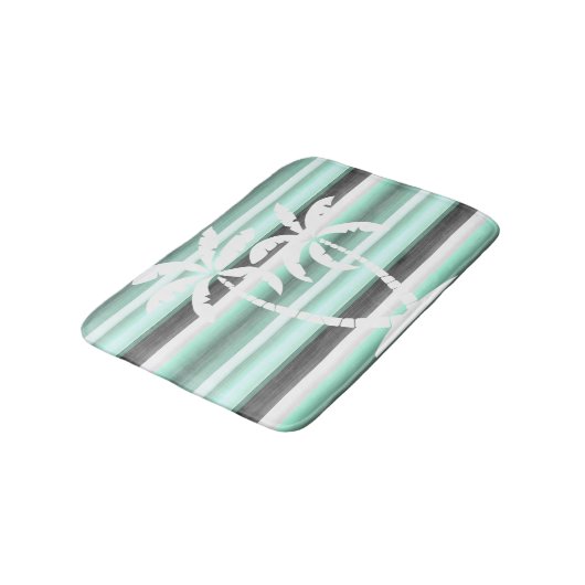 Tapis De Bain Motif Pastel Mint Green Grey (Angle)