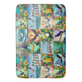 Tapis De Bain Motif patchwork d'oiseaux (devant Vertical)