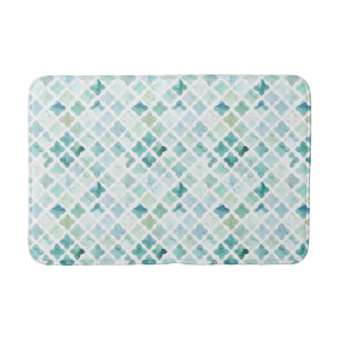 Tapis De Bain Motif peint à la main de turquoise