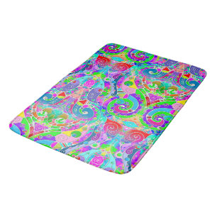 Tapis De Bain Motif Peint À La Main Et Numériquement Art 22