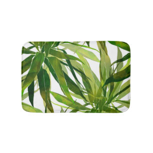 Tapis De Bain Motif peint à la main Feuille de palme