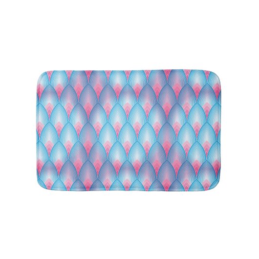 Tapis De Bain Motif Pétal Turquoise Et Rose (Devant)