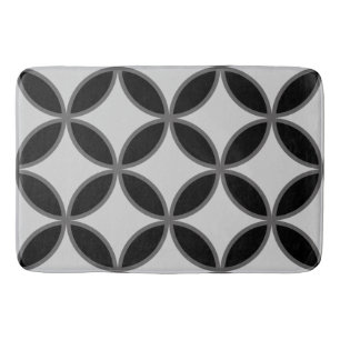 Tapis De Bain Motif pétale noir gris et blanc