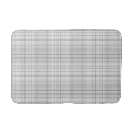 Tapis De Bain Motif Plaid gris clair Design minimal chic (Devant)
