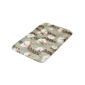 Tapis De Bain Motif Plante en coton vert (Angle)