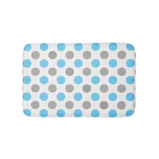 Tapis De Bain Motif pois bleu et gris (Devant)
