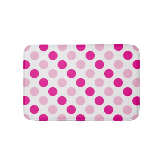 Tapis De Bain Motif pois rose et blanc (Devant)