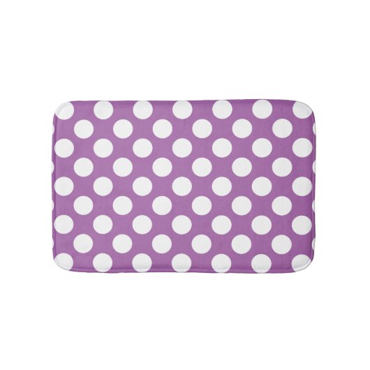 Tapis De Bain Motif pois violet blanc (Devant)