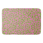 Tapis De Bain Motif Poster de animal léopard moderne vert rose (Devant)
